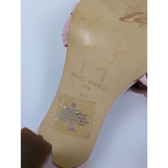 Marc Fisher LTD. Caleno Slip On Kitten Heel Sandals Women's 8M Light Pink Solid - Picture 10 of 11